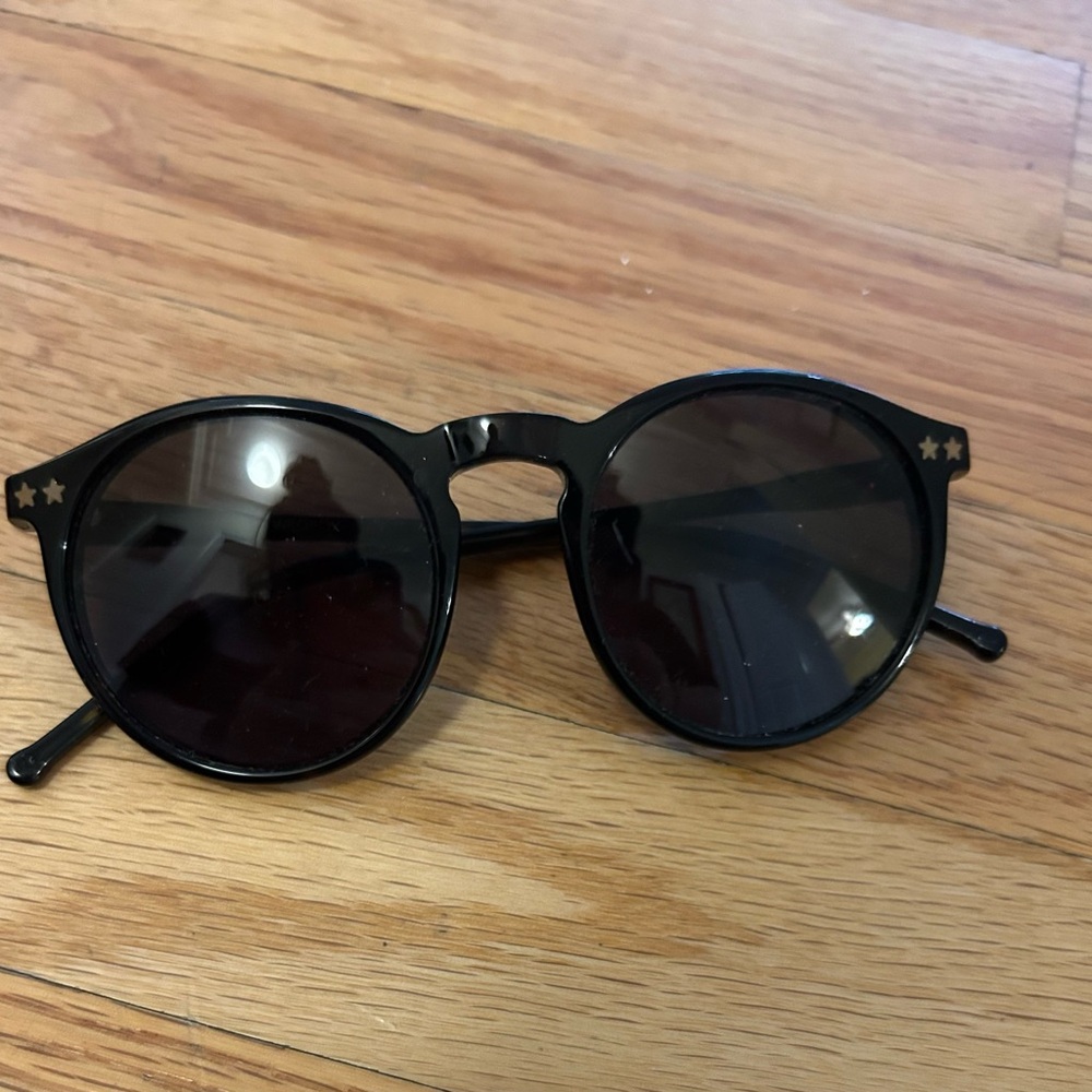 Wildfox Black Round Sunglasses with Star Accents